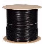 1000 ft. Solid UTP CAT5e (350MHz) Network Cable - Outdoor Direct Burial Gel Filled - Black